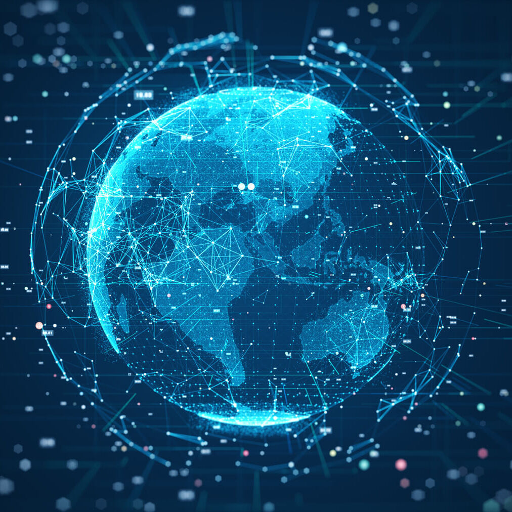 globe with network graphic